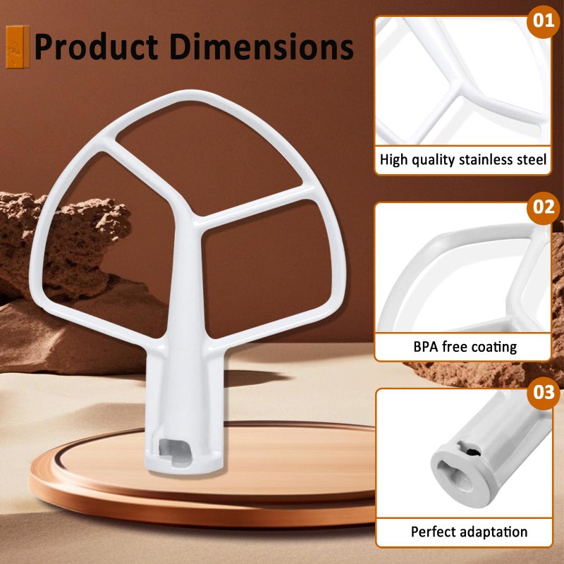 Swess K5AB K5SS Stand Mixer Flat Beater Blade ðŠðŸ“ð€ð ðŠðŸ“ð’ð’ for KitchenAid Paddle Attachment 5-QT Coated Flat Beater 9707670 W10807813 PS983355 AP3881259 - Image 4